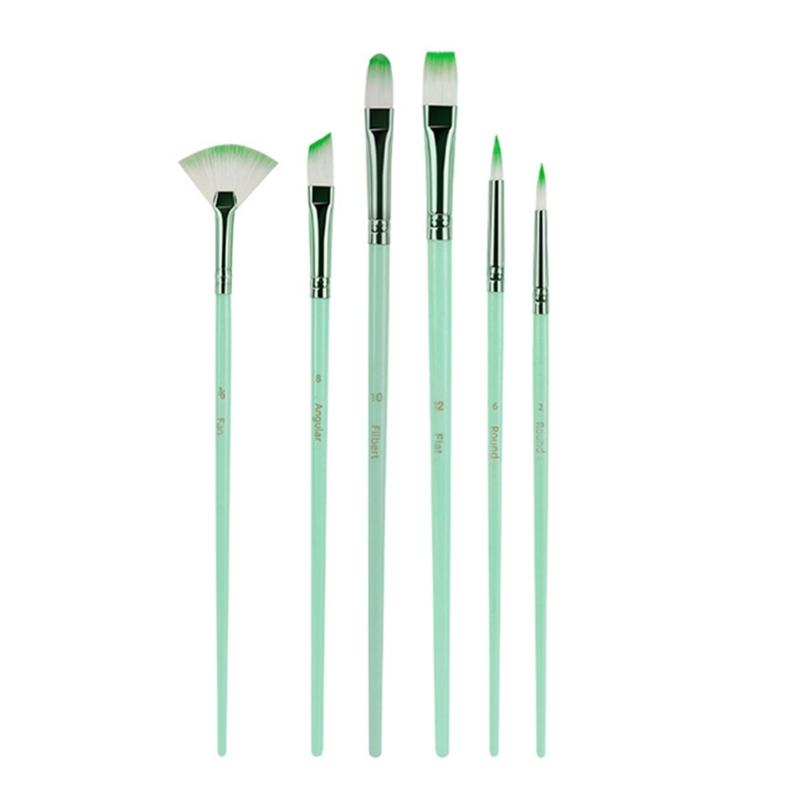 6 Pcs Watercolor Paint Brushes Nylon Hair Painting Brush Art Supplies Watercolor Painting Tool for Artists Students