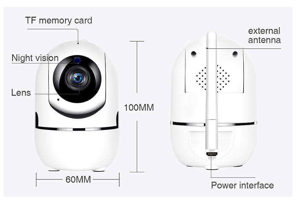 360° Panoramic Indoor Camera with Two-Way Audio and Wireless Remote Monitoring