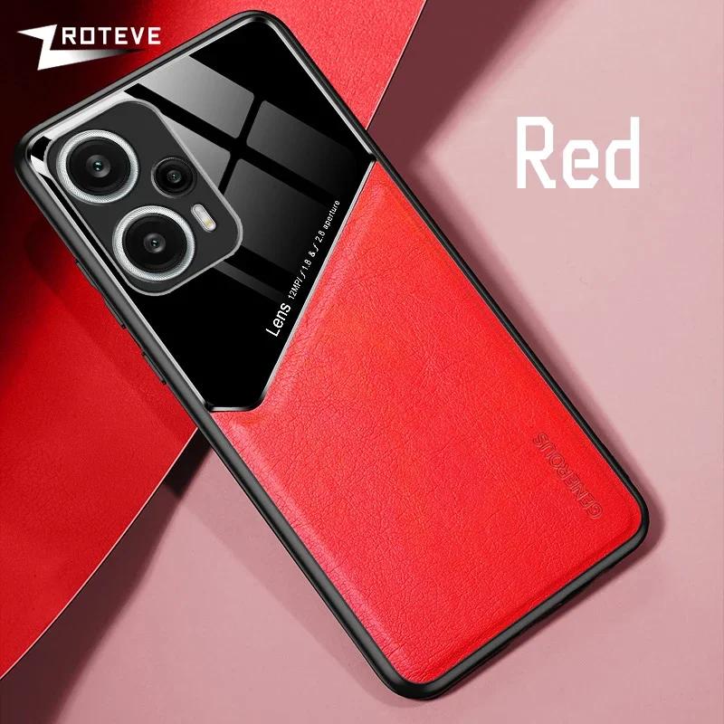 

Для PocoF5 чехол PU кожаный автомобильный магнитный жесткий чехол из ПК для Xiaomi Poco F6 F5 Pro Xiomi Mi Pocophone F3 F4 GT чехлы для телефонов For Poco F3 красный