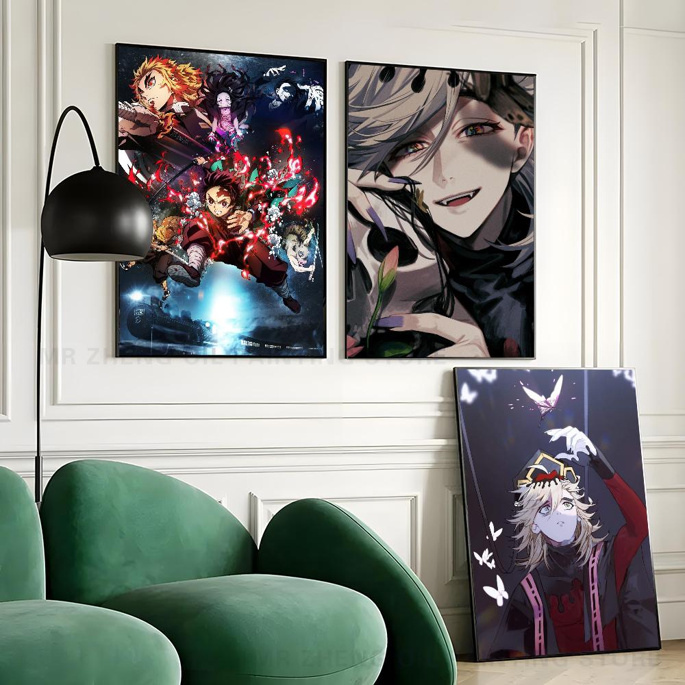 1pc Demon Slayer D-Douma Self-adhesive Art Poster Waterproof Paper Sticker Coffee House Bar Room Wall Decor