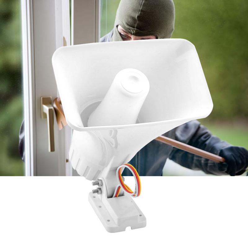 Bocina de advertencia,150dB DC 12V Dual Tone Wired Loud Alarm Cuerno Advertencia seguridad//Burglar Horn para sistema de monitoreo seguridad para hogar Seguridad