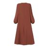Women's Loose Long Sleeve Maxi Dress Casual Muslim Abaya Long Dress