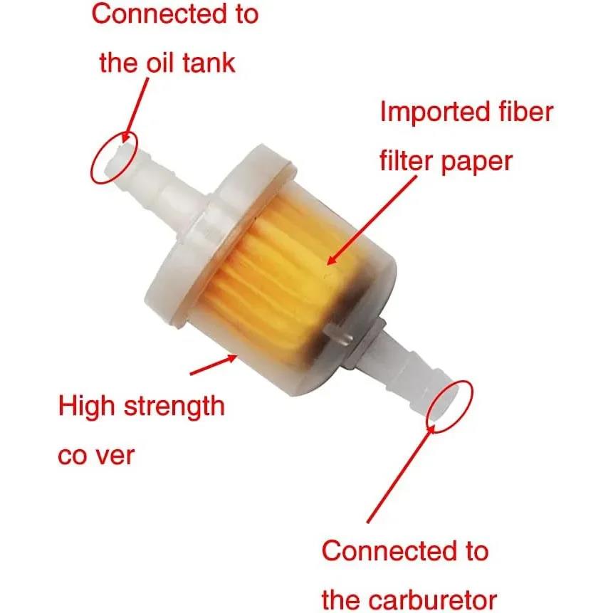 Universal 10Pcs/set 6mm Hose Motorcycle Petrol Gas Fuel Gasoline Oil Filter For Scooter Motorcycle Moped Scooter Dirt Fuel Filters5