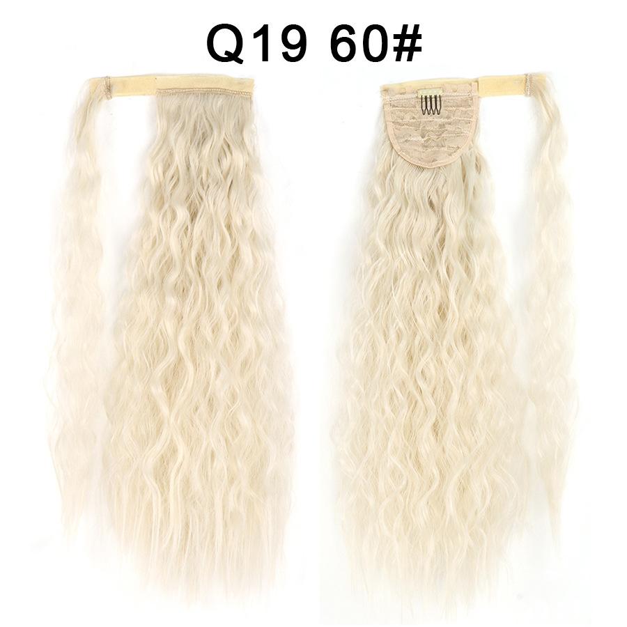 Synthetic Long Curly Clip In Hair Extensions Ponytail Hair Wig Heat-Resistant Curly Pony Tail Wig For Women