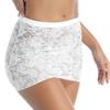 Sheer See-through Lace Skirts Fashion Flower Pattern Sexy Lingerie Mid Waist Elastic Waistband Miniskirt Womens Costumes