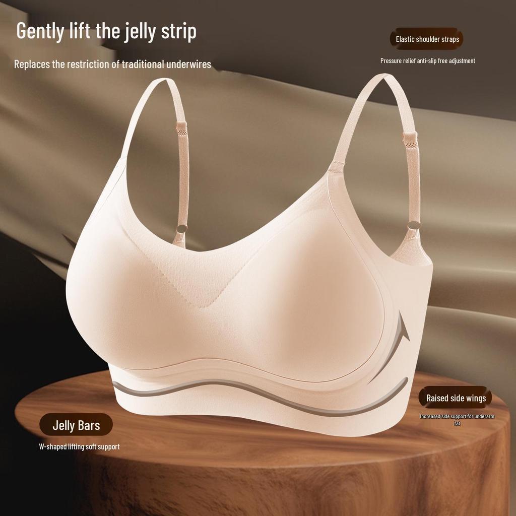 Summer Ice Silk Seamless Wireless Bra: Enhancing Small Chests with a Beautiful Gathered Design
