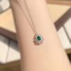 Personalized Fashionable Silver Necklace for Women's Cultivation Emerald Pendant Design