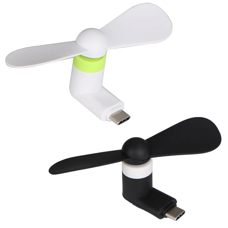 SNNYYY Portable Propeller Fan for Turns Your Smartphone Into a Mini 1 Black 1 White USB-C Smartphones, Fan, Fan, Portable, & (TPCFAN02S-WHBK-SNY)