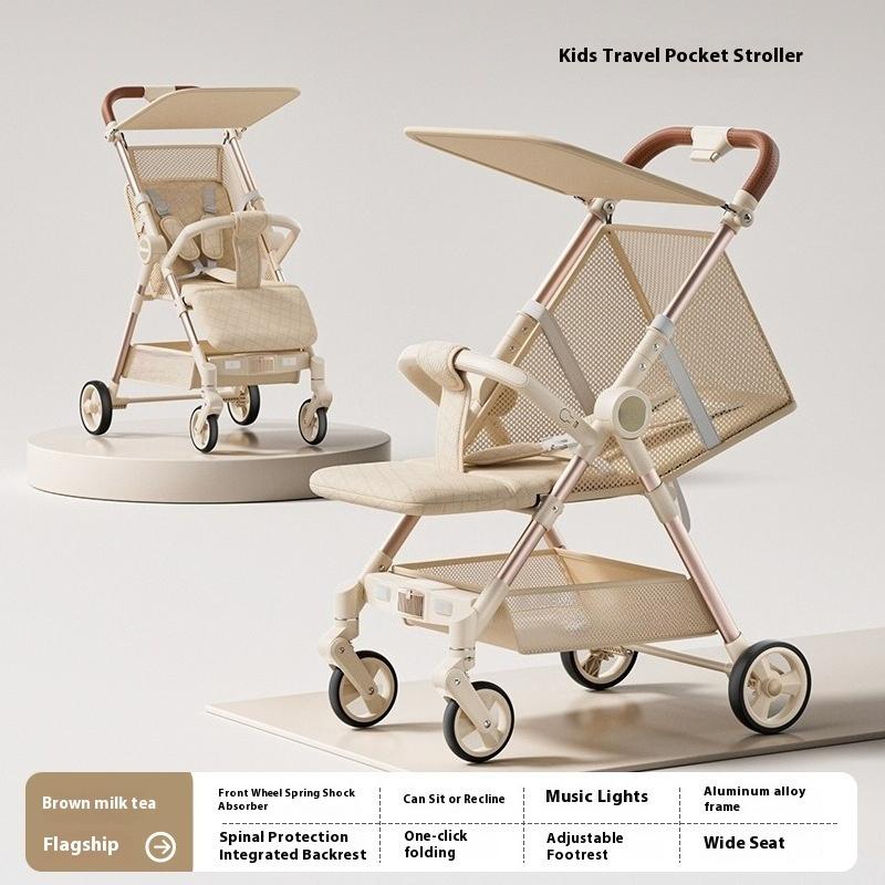 Baby Walking Artifact Cart Foldable Baby Walking Travel Umbrella Car Can Be Made Reclining Pocket Car Baby Baby Light and Compact
