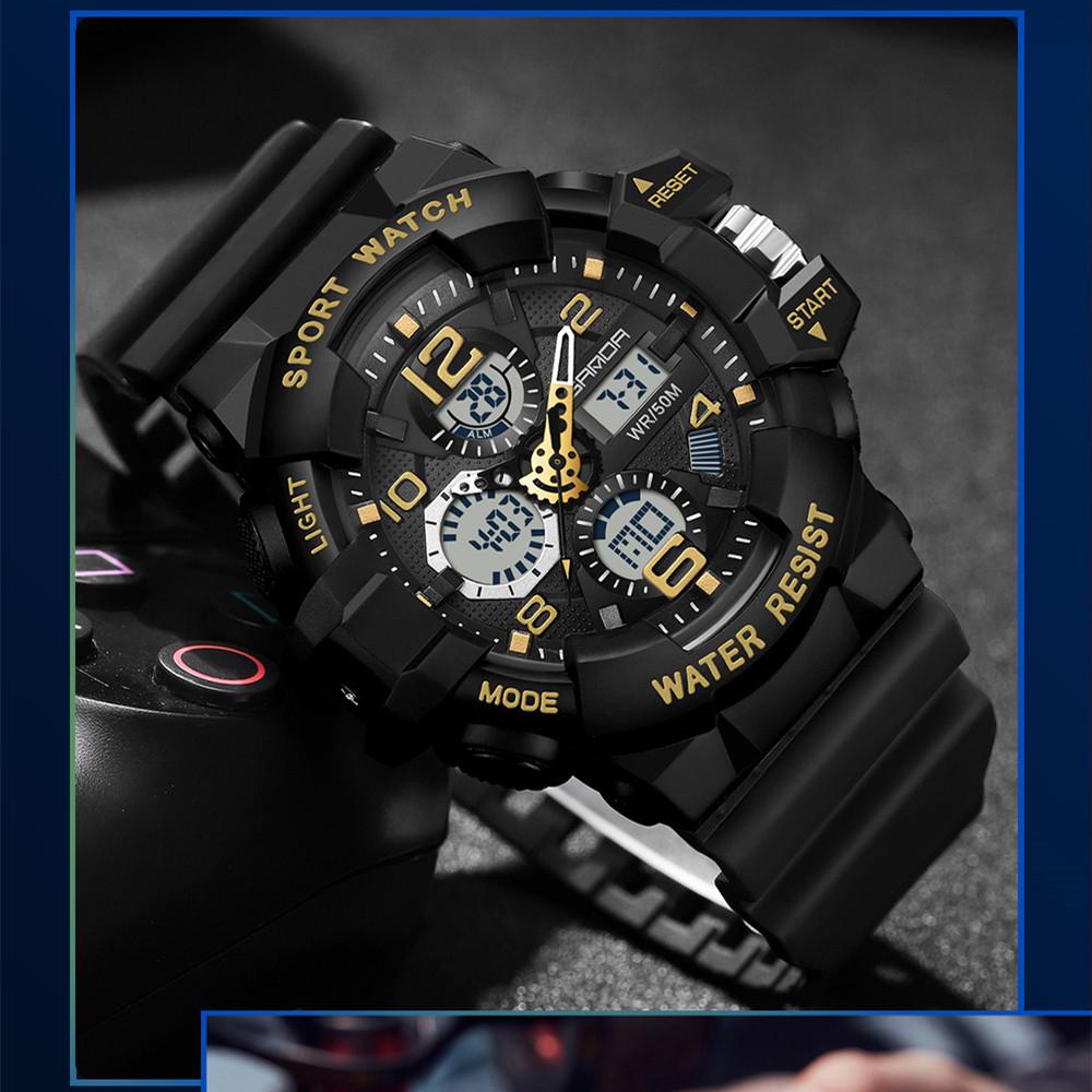 Sanda Watch Youth Multifunctional Men's Waterproof Night Light Outdoor Sports Versatile Electronic Watch