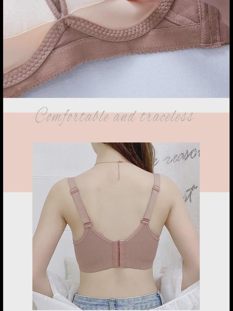 Thai Latex Women's Extra-Thick, Non-Magnetic, Super Gathered, Anti-Sagging, Wire-Free Bra