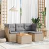 VidaXL Garden Lounge Set with Cushions 5 Pcs Beige Braided Resin 3223609