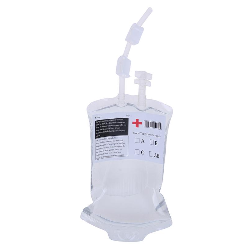 400ml průhledný PVC opakovaně použitelný sáček na krevní energetický nápoj Halloween vampire sáček