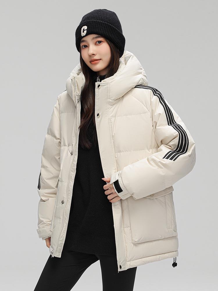 Unisex Hooded Workwear Down Jacket - Thick, Winter-Ready, 90% White Duck Down