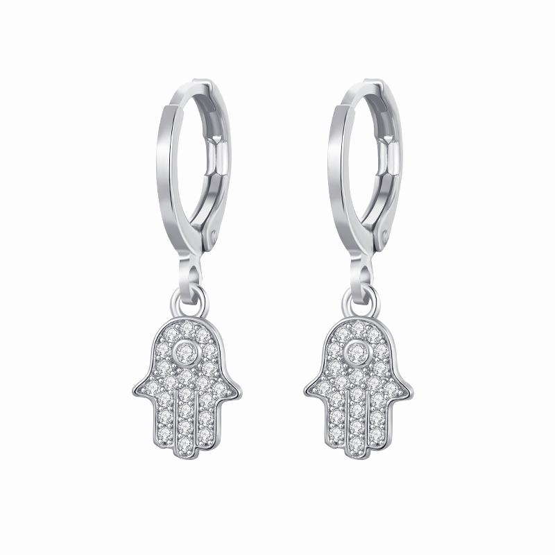 CRMYA Vintage Piercing Ear CZ Zircon Cross Earring Gold Silver Filled Drop Earrings For Women Hoop Earings Jewelry Wholesale