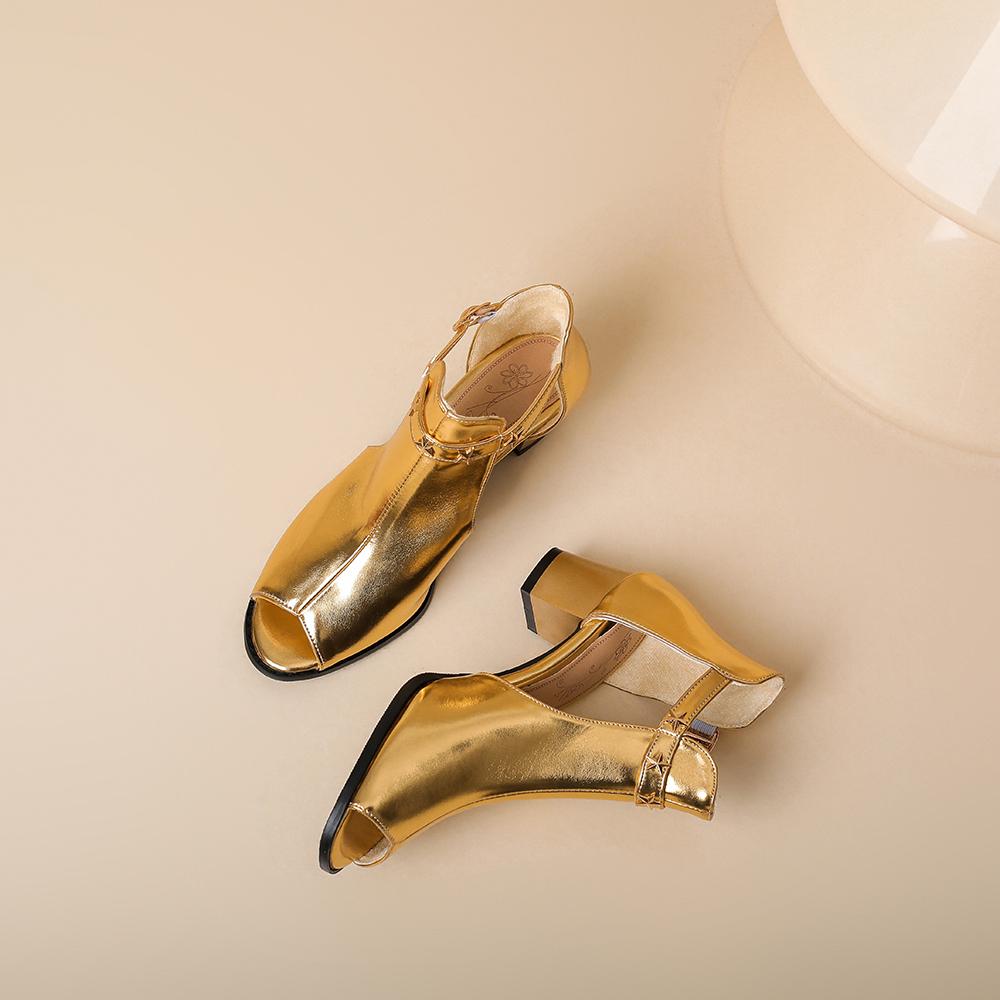 Золотые серебряные женские босоножки на среднем каблуке маленькие большие размер 32 48 35 золотой 3709₽