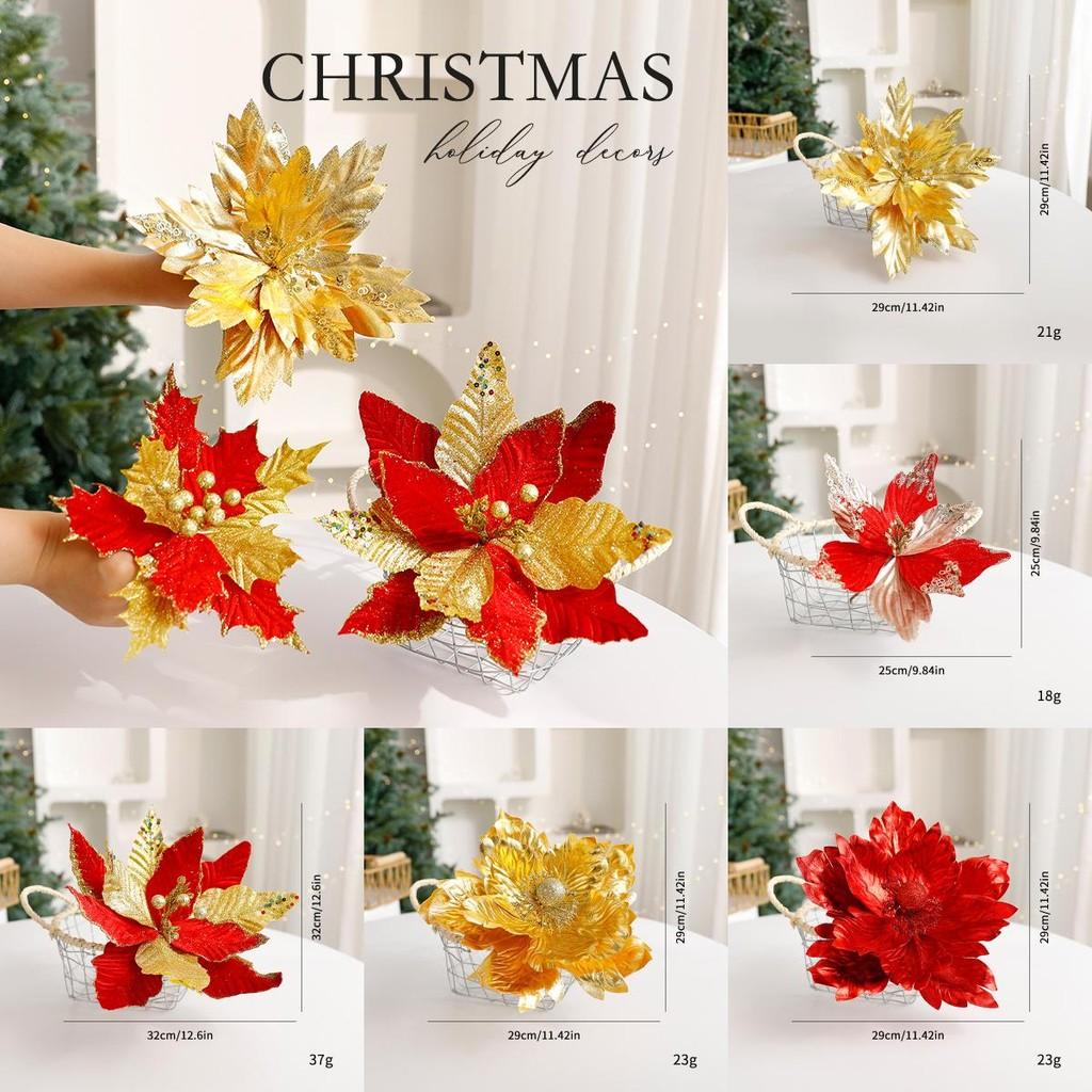 Faux Decorative Christmas Flowers For Festive Centerpieces And Tree Accessories
