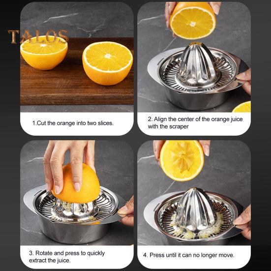 Manual Juicer Lemon Orange Squeezer Portable Hand Press Stainless Steel Citrus Juicer for Home Kitchen