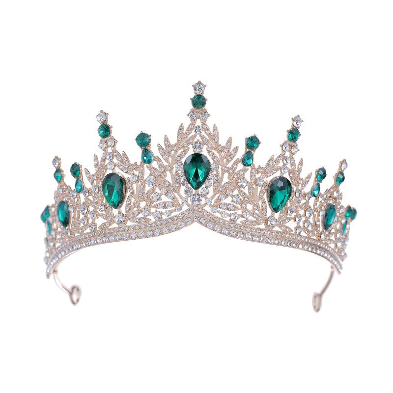 Der Braut Hochwertiger Luxuriöser und Grandioser Kronen Kopfschmuck Hochzeit Geburtstagsfeier Retro Barock Bunte Diamantenkrone