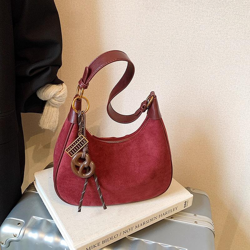 Customer Order Niche Retro Suede Bag Women's 2025 New Versatile Exquisite One-shoulder Underarm Carry Women's Messenger Bag