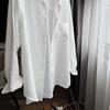 Women's Early Autumn White Linen High-End Long Sleeve Shirt - Slimming, Loose Fit, Cotton-Linen Blend