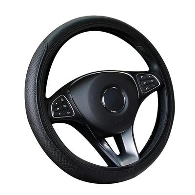 37-39cm Steering Wheel Cover Breathable Leather Anti Slip PU Leather Embossing Steering Covers Universal Car Accessories