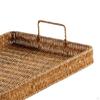 Farmhouse Hand Woven Serving Tray Entryway Keys Storage Trays Decorative Rustic Fruit Bowl Holder