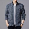 Men's Winter Stand-Up Collar Knitted Cardigan: Loose, Plus Velvet, Big Size, Fashionable, Casual Coat