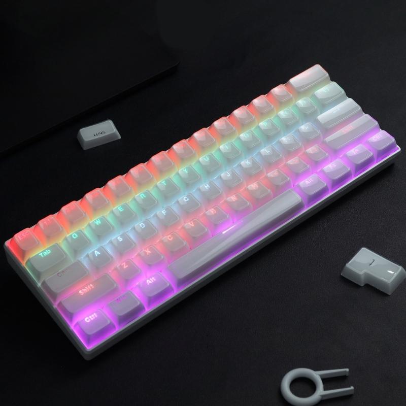 113Key PC Keycaps Set for Mechanical Keyboards with Double Shot Injections OEM Profile Keycap Crystal Jelly Design