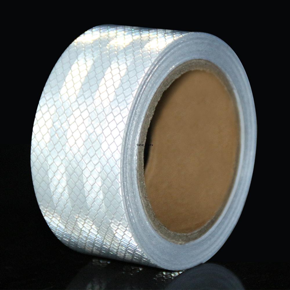 5CM*5M PET Reflective Material White Anti Collision Warning Tapes Waterproof Self-Adhesive Reflectors Stickers For Truck Traffic