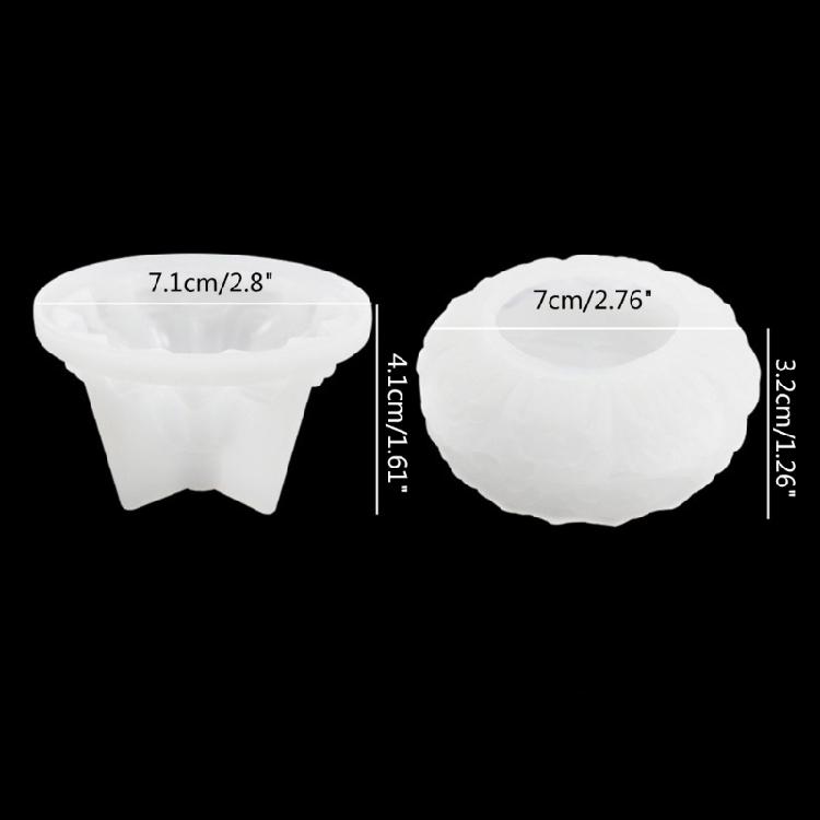 Crystal Lotus Flower Tealight Resin Mould Lotus Candlestick Epoxy Casting Mould