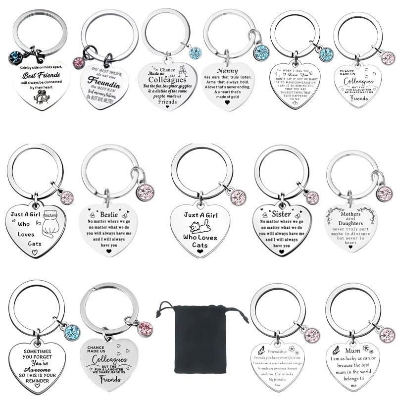 Keychain Steel Stainless Keyring Christmas Friendship Gifts Backpack Pendant