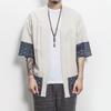 Herren Japanischer Kimono Cardigan Lockere Baumwolle Leinen Offene Vorderseite Lässige Sommerhemdjacken