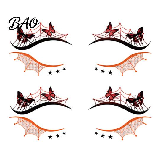 Ghostly Eye Decorations 2 Pairs Halloween Tattoo Stickers, Waterproof Temporary Face Decals with Creative Festival Party Supplies Pumpkin Bat