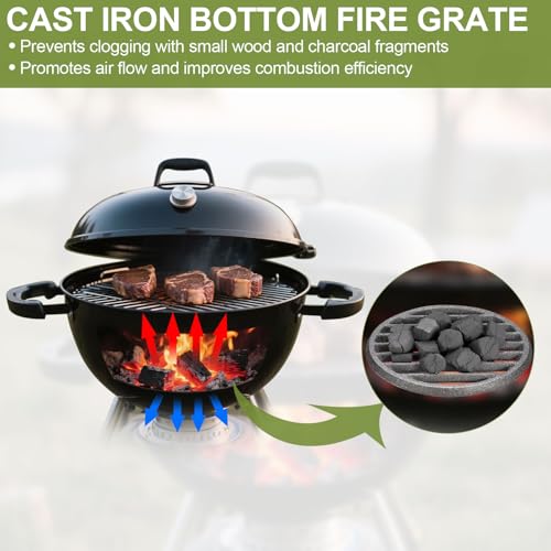 PATIKIL Cast Iron Fire Grate, 10-inch Rectangular, Replacement BBQ Grill Grate, High-Heat Resistant Charcoal Plate, 6-Slot Grill Accessory for BBQs