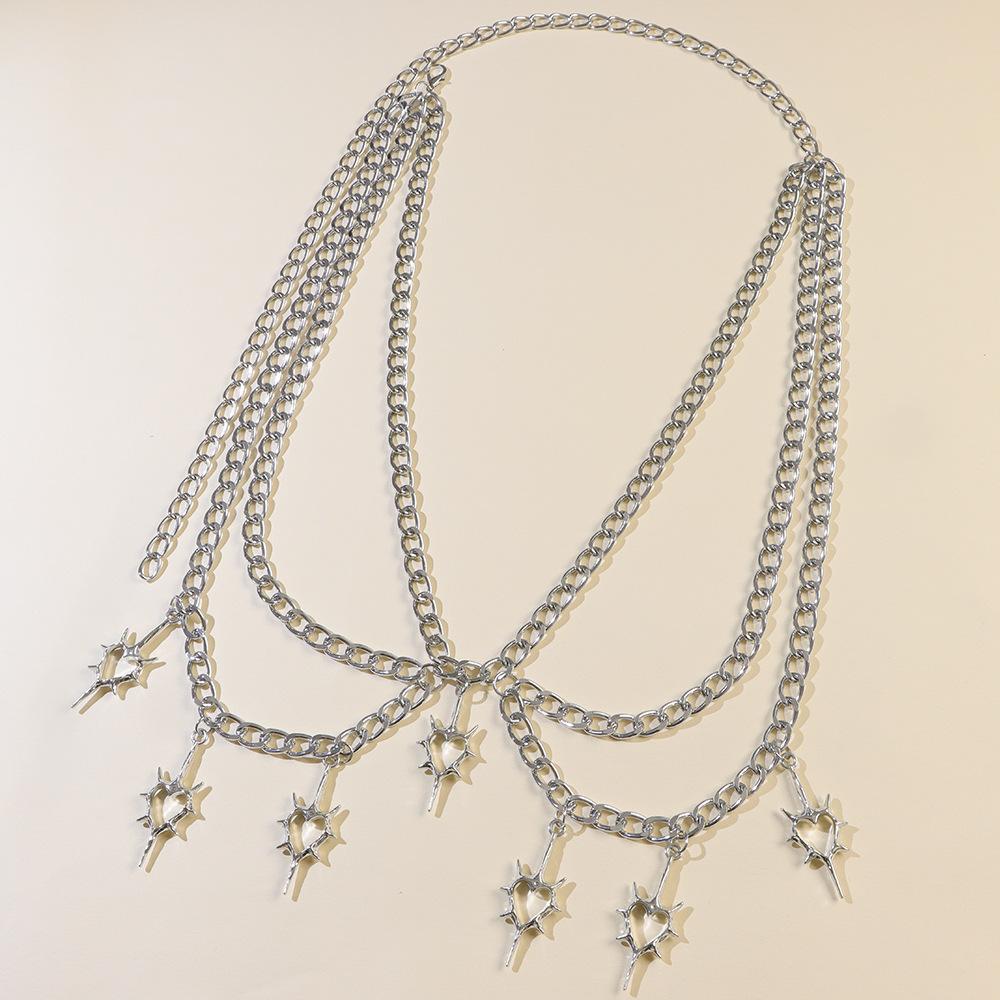 Adjustable Waist Chain Gothic Heart Hip Hop Belly Jewelry Accessory