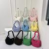 2025 New Seersucker Pleated Niche Knitted Bag Women's Casual One-shoulder Cross-body Large Capacity Cloud