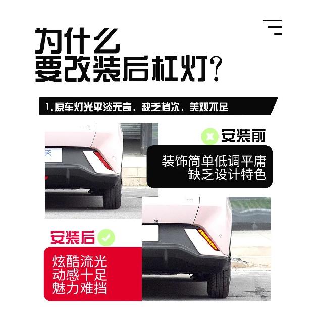 For BYD Seagull Dolphin Surf 2023-2025 Car Led Rear Bumper Light Rear Fog Lamp Modified Dynamic Turn Signal Brake Pilot Light