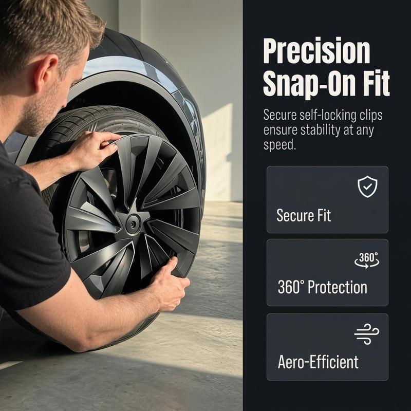 4PCS Hub Caps for Tesla Model Y Juniper 19 Inch Wheel Cover Performance Replacement Crossflow Hubcaps Full Rim Tire 2025 2026