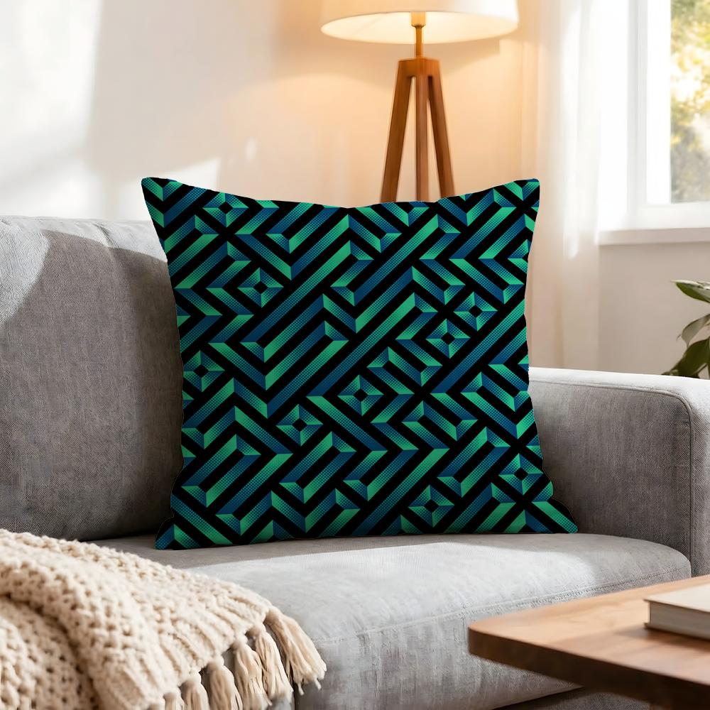 Pattern Mosaic Pattern Cushion Cover 1Pcs Decorative Covers Soft Cushion Case For Sofa Couch Decor 40X40 45X45 Pillowcases