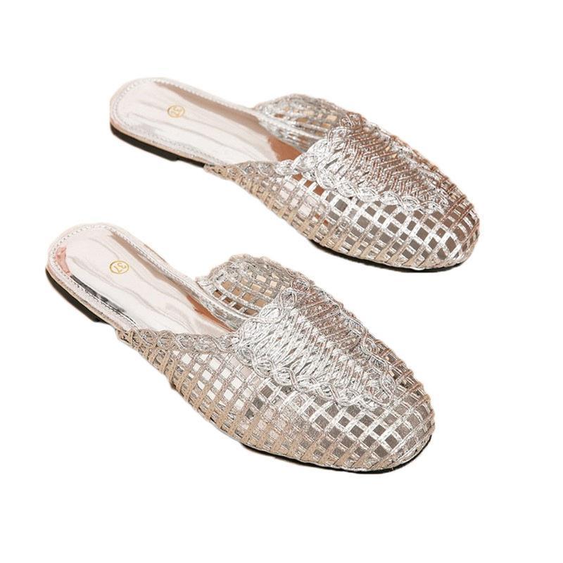 Women s Mules, Flat Beach Sandals, Openwork Mesh Pumps, Sabot, Spring, Summer, Autumn, Slippers, For Going Out, Indoor Shoes, Stability, Sea, Travel