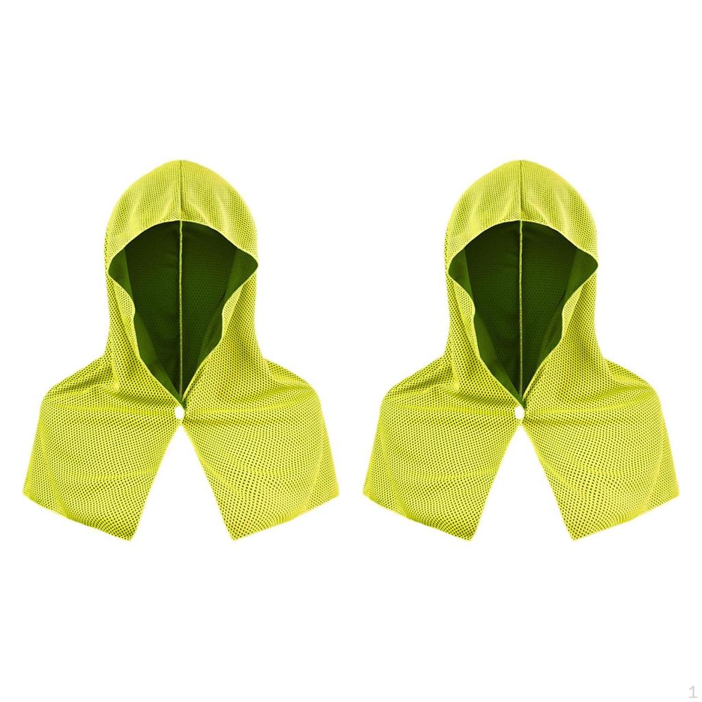 2 Cooling Hooded Towels with Headband, , Breathable And Lightweight, for Warm Weather, Sports