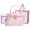 Strawberry Bear Fashion Trendy Versatile Classic Color Cute Cartoon Print Shoulder Bag Women Shoulder Bag Pink Beige Milk-Tea BMK-72592