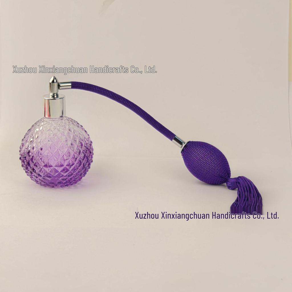 100ML Pineapple-Design Transparent Perfume Bottle with Long Airbag Spray, 18 Caliber Hedgehog Round Glass.