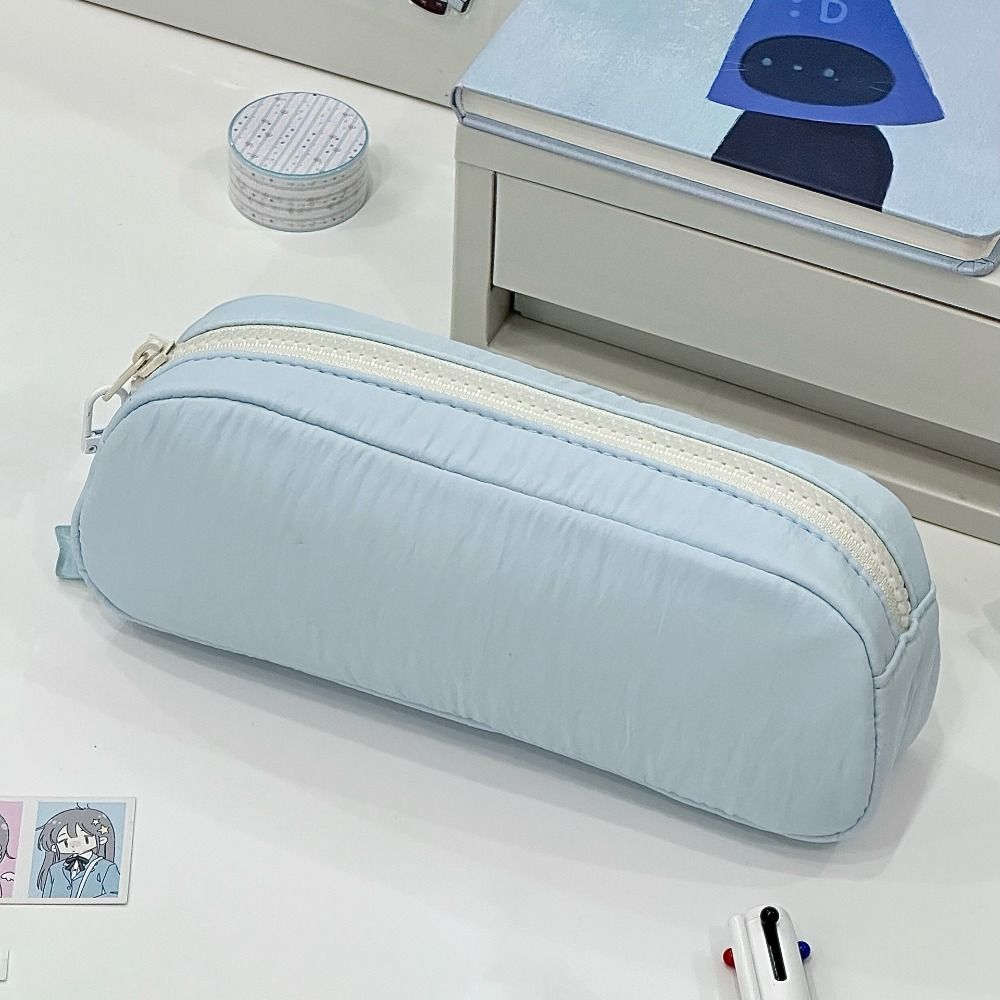 Soft Touch Pencil Case Portable Pen Pouch Simple Stationery Organizer  Back To School