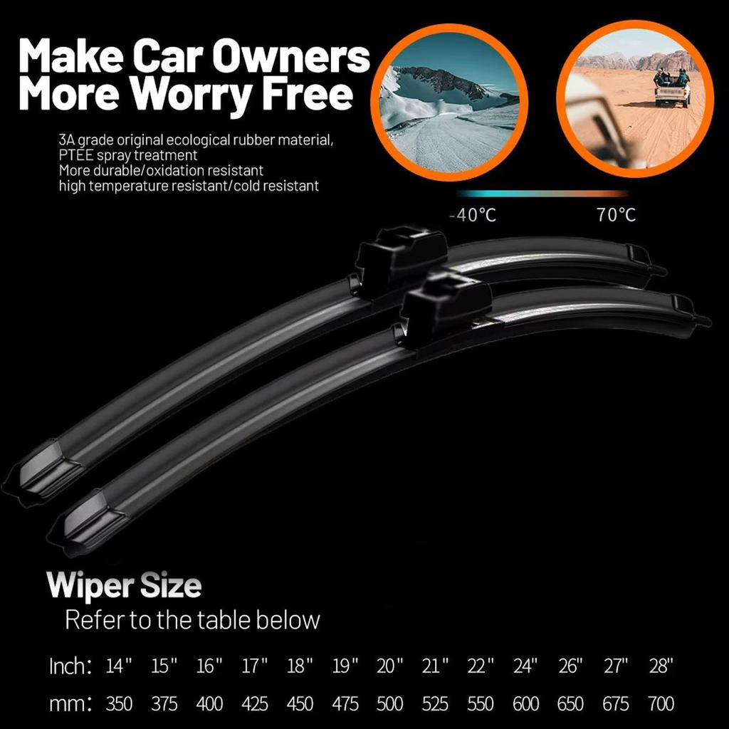 2PCS Car Front Wiper Blades For SEAT LEON Leon MK1 Leon MK3 5F 5F8 2000-2020 Windshield Windscreen Accessories