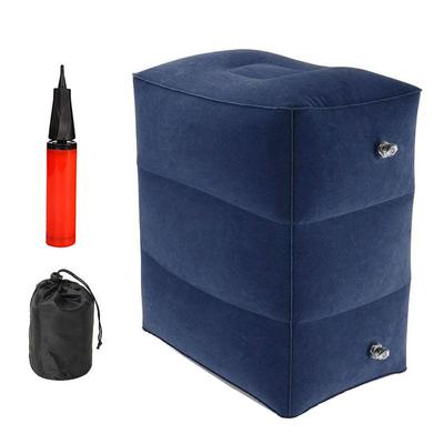 Inflatable Travel Pillow Foot Rest Pillow Adjustable Three Layers Foot Stool for Car Bus Airplane Leg Rest Cushion with Pump