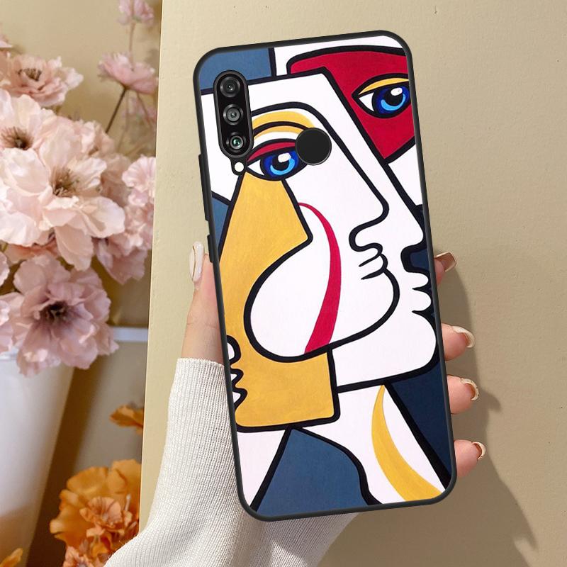 Abstract Portrait Art Painting For Huawei Nova 10 SE 9 3i 7i 8i 11i 12i Y73 Y90 Y70 Y72 Y61 Y91 P60 Pro P40 P30 Lite Case