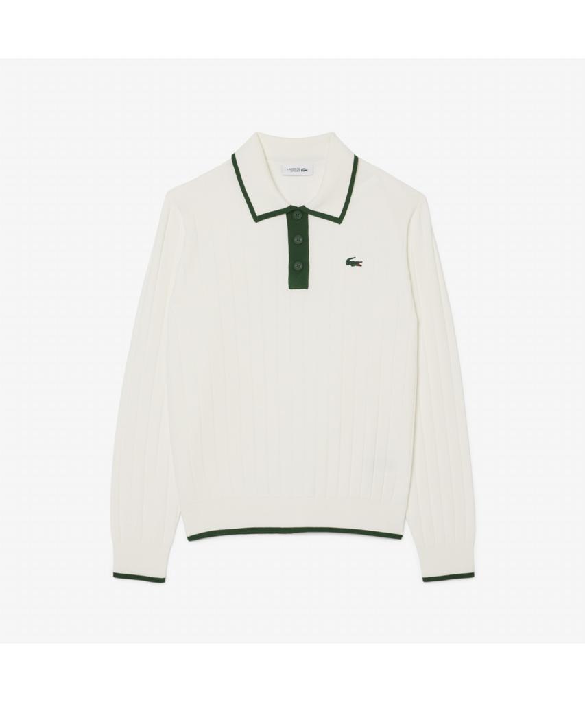 LACOSTE Damen Golfkragen mit Streifen Langarm Pullover Poloshirt Af8544-55N X0N