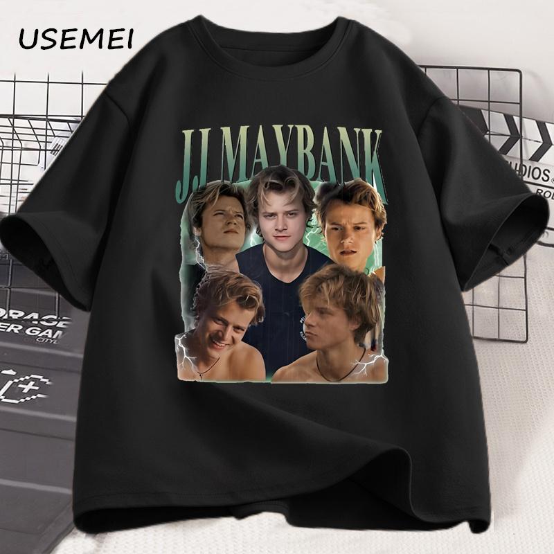 Tv Series Outer Banks T Shirt For Unisex Unisex Jj Maybank Graphics T Shirts Casual Cotton Short Sleeve Punk Tshirts Streetwear